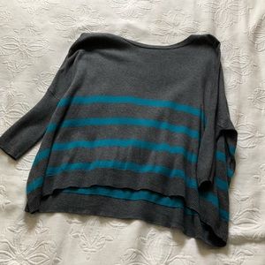 Baggy grey and blue sweater